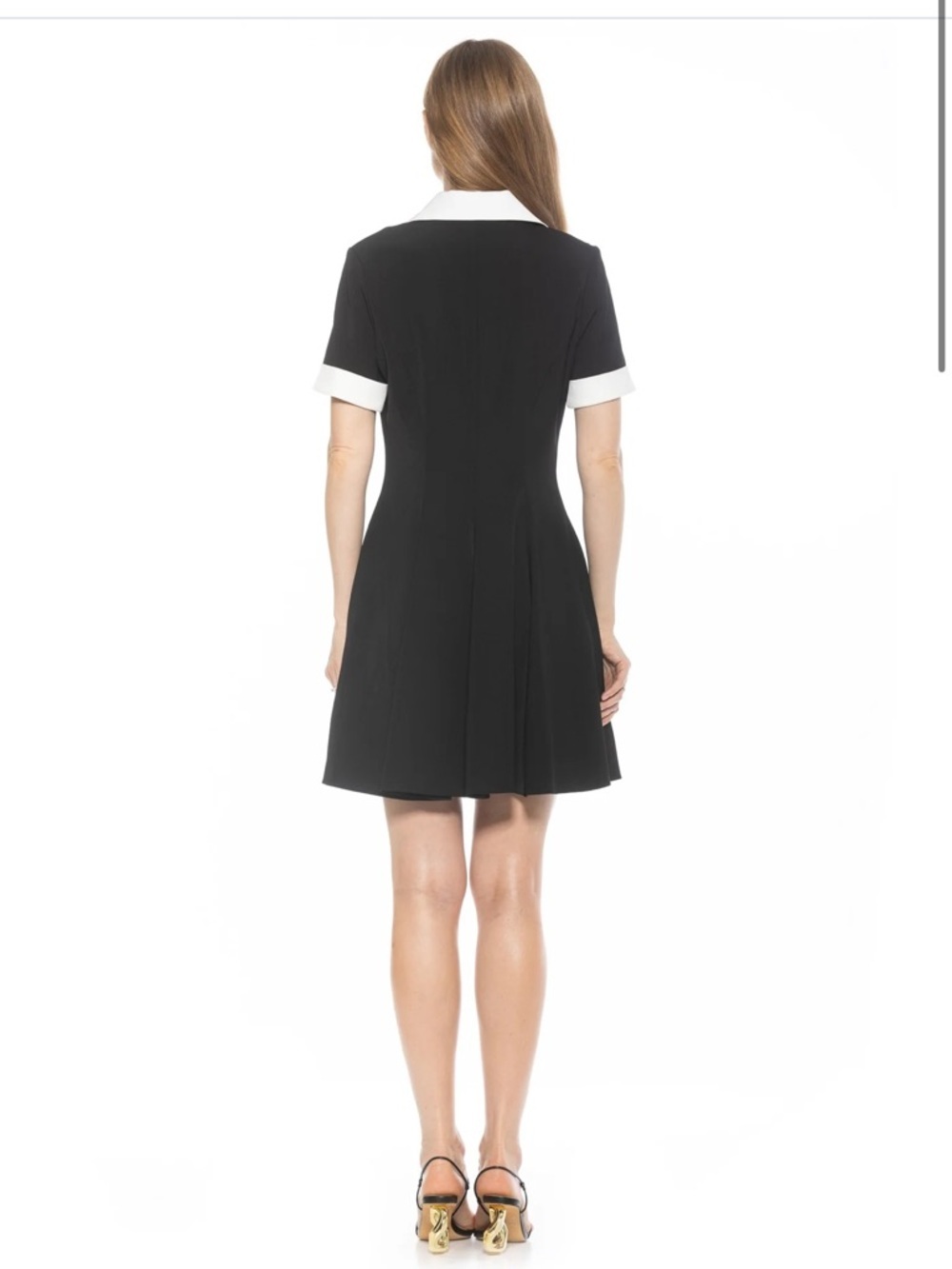 Alexia Admore Black Dress with White Collar & Cuffs size 6 - Picture 2 of 7